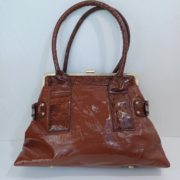 Marc Jacobs Bag Brown Patent Leather Kiss Lock Closure Vintage - Picture 11 of 16